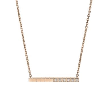 Chopard Ice Cube necklace in rose gold and diamonds