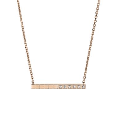Collier Chopard Ice Cube en or rose et diamants 