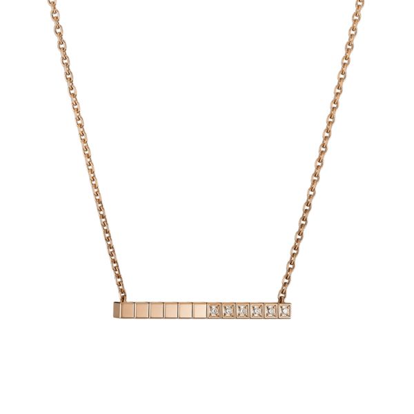 Collier Chopard Ice Cube en or rose et diamants 