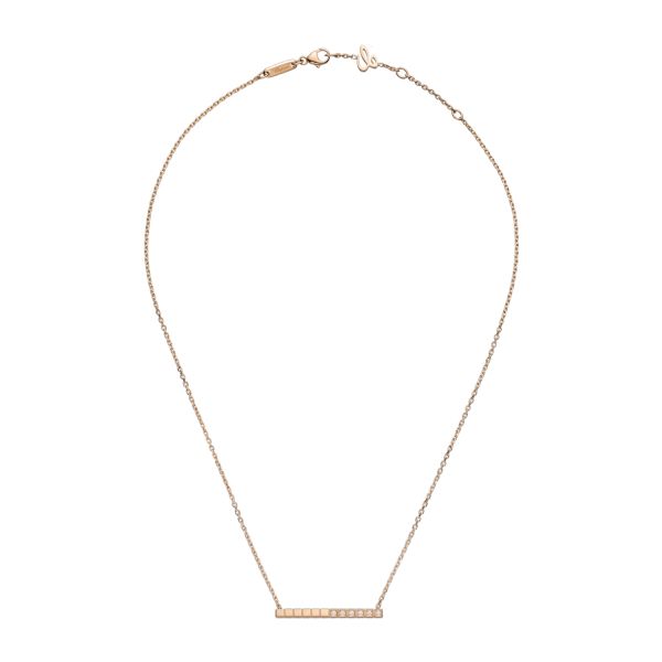 Collier Chopard Ice Cube en or rose et diamants 