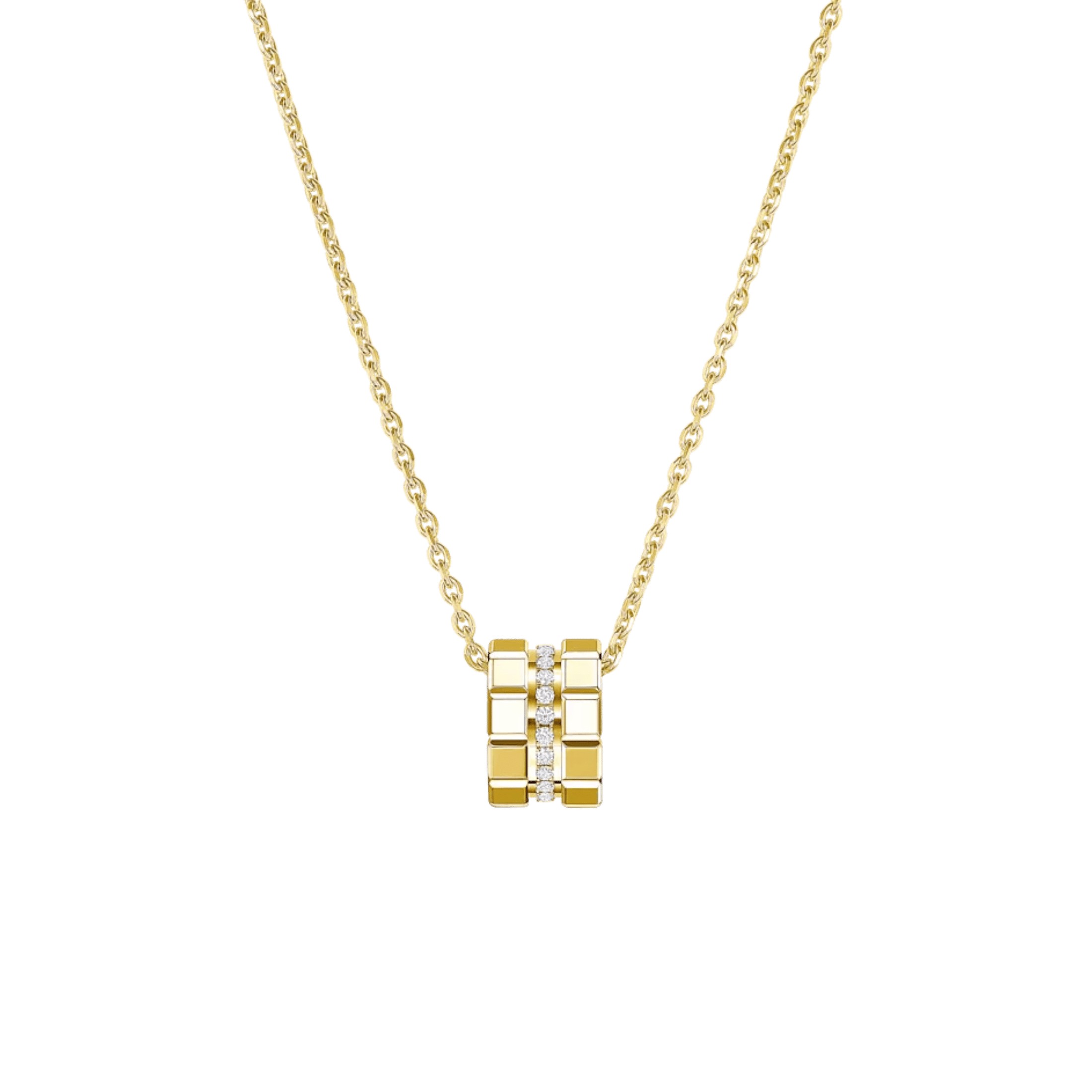 Chopard Ice Cube necklace in yellow gold and diamonds 