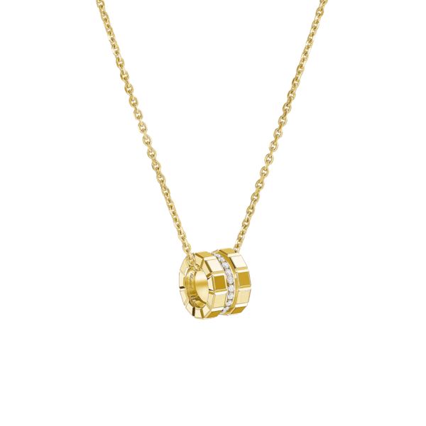 Chopard Ice Cube necklace in yellow gold and diamonds 