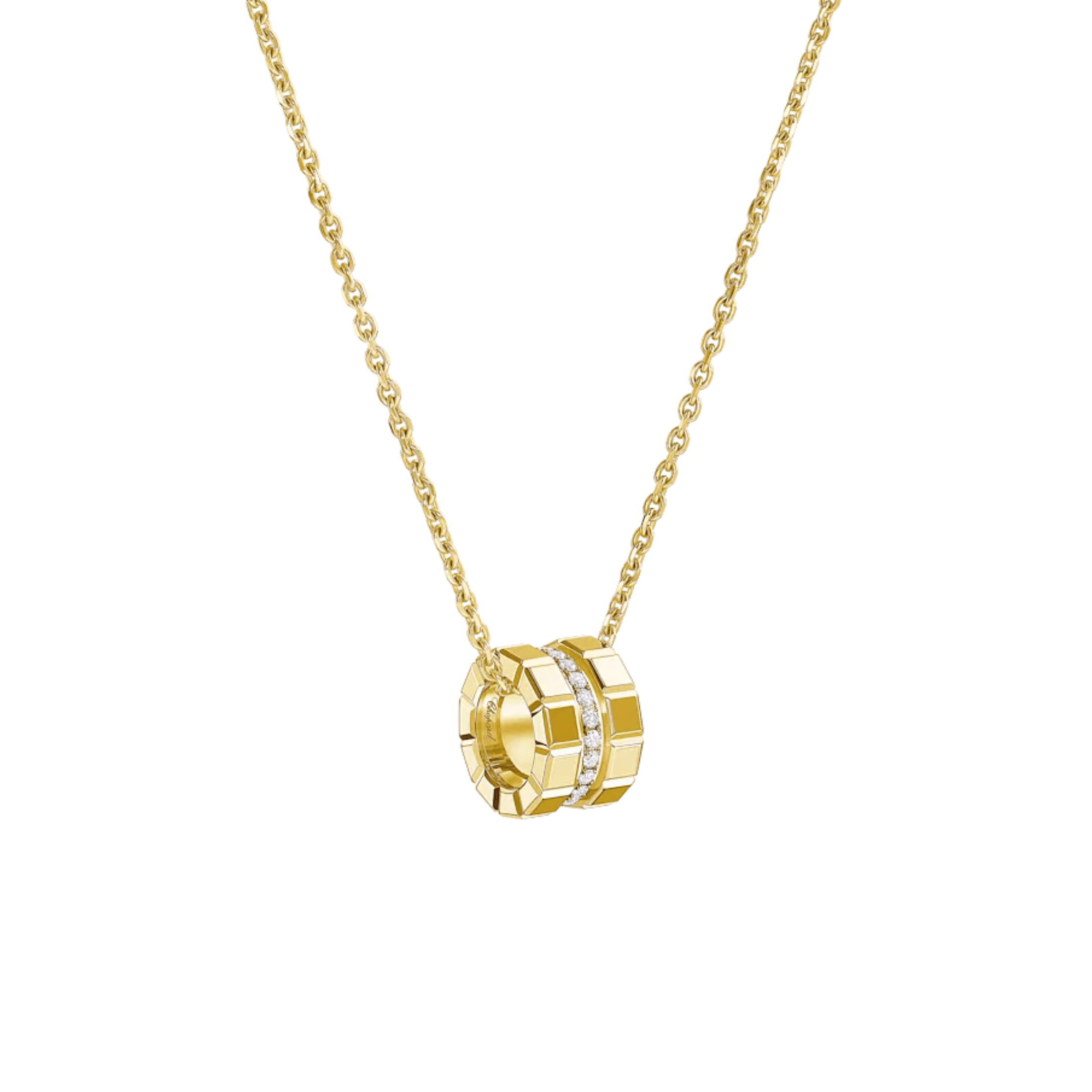 Chopard Ice Cube necklace in yellow gold and diamonds 