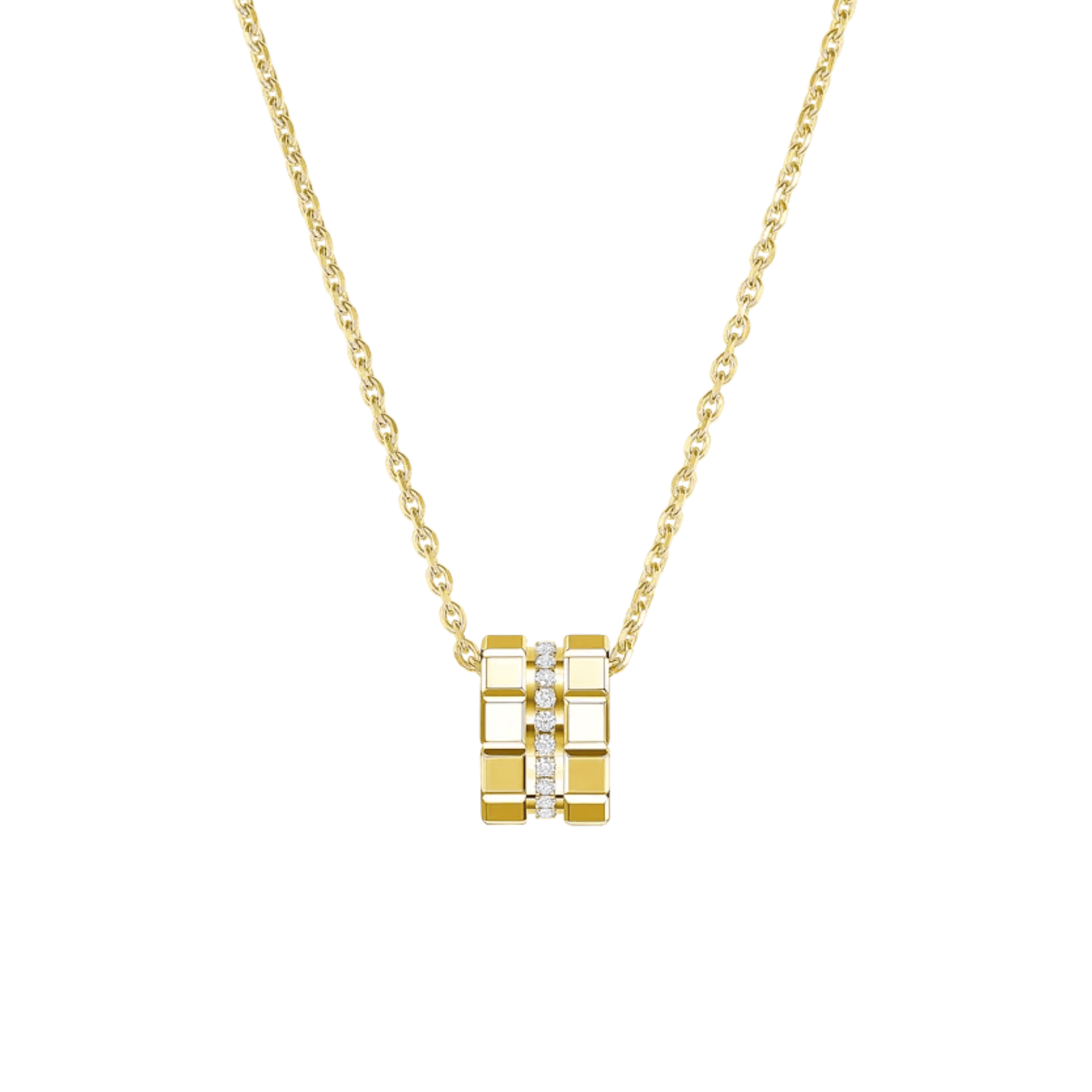 Chopard Ice Cube necklace in yellow gold and diamonds 