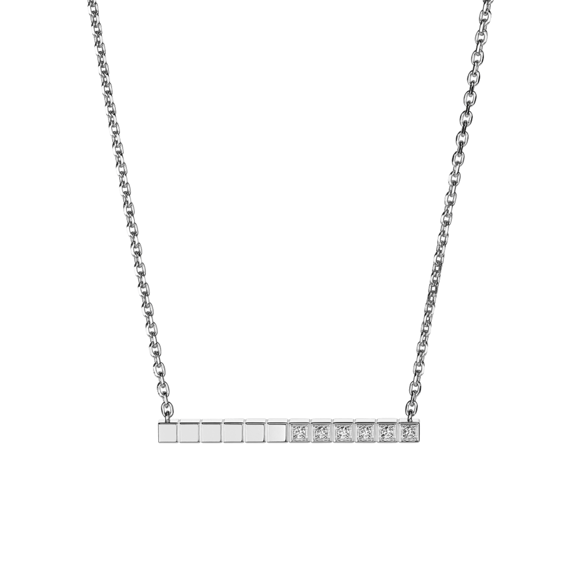 Collier Chopard Ice Cube en or blanc et diamants 