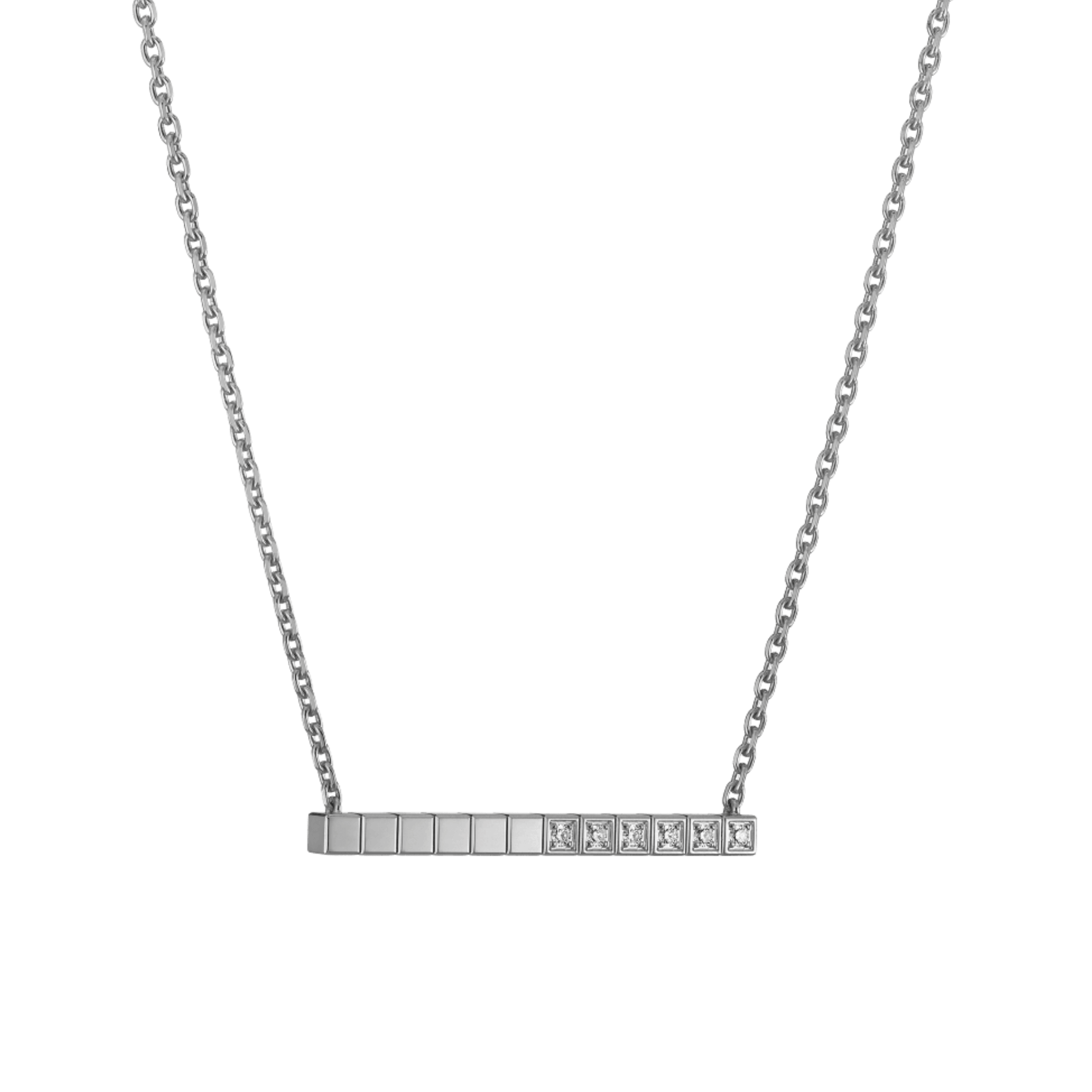Collier Chopard Ice Cube en or blanc et diamants 