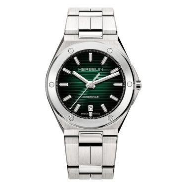 Montre Michel Herbelin Cap Camarat automatique cadran vert bracelet acier 40,5 mm
