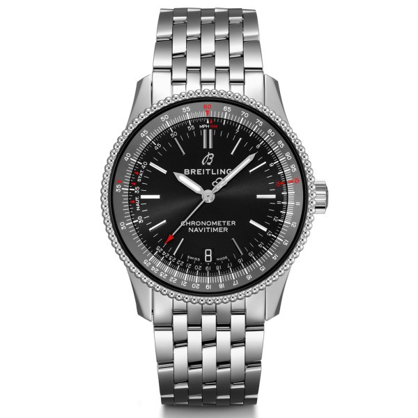 Montre Breitling Navitimer 1 B17 automatique cadran noir bracelet acier 38 mm