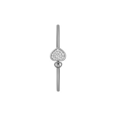 Bracelet jonc Chopard Happy Hearts en or blanc et pavage de diamants