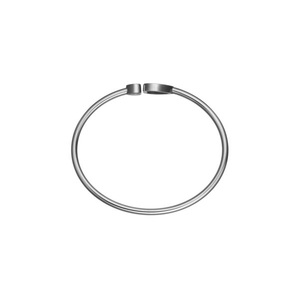 Bracelet jonc Chopard Happy Hearts en or blanc et pavage de diamants