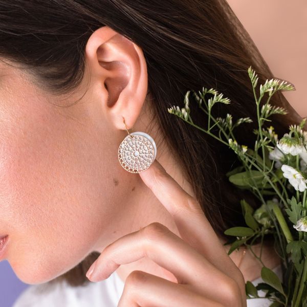 Boucles d'oreilles Lepage Colette Notre-Dame en or jaune