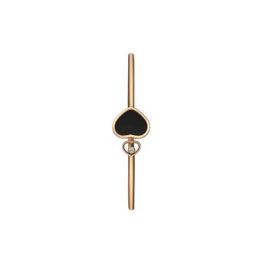 Chopard Happy Hearts bangle in rose gold, diamonds, and onyx