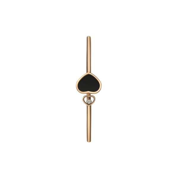 Chopard Happy Hearts bangle in rose gold, diamonds, and onyx