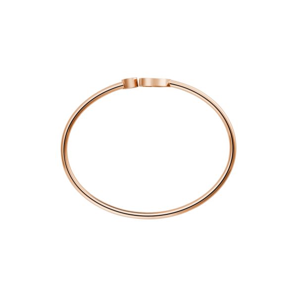 Bracelet jonc Chopard Happy Hearts en or rose, diamant et turquoise