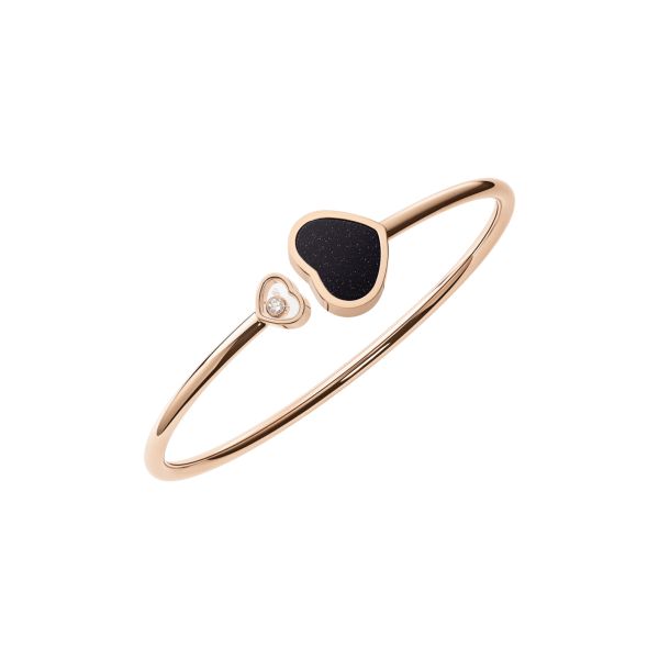 Chopard Happy Hearts bangle bracelet in rose gold, diamonds, and aventurine