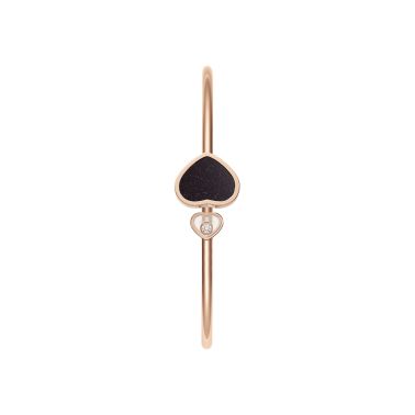 Bracelet jonc Chopard Happy Hearts en or rose, diamant et aventurine