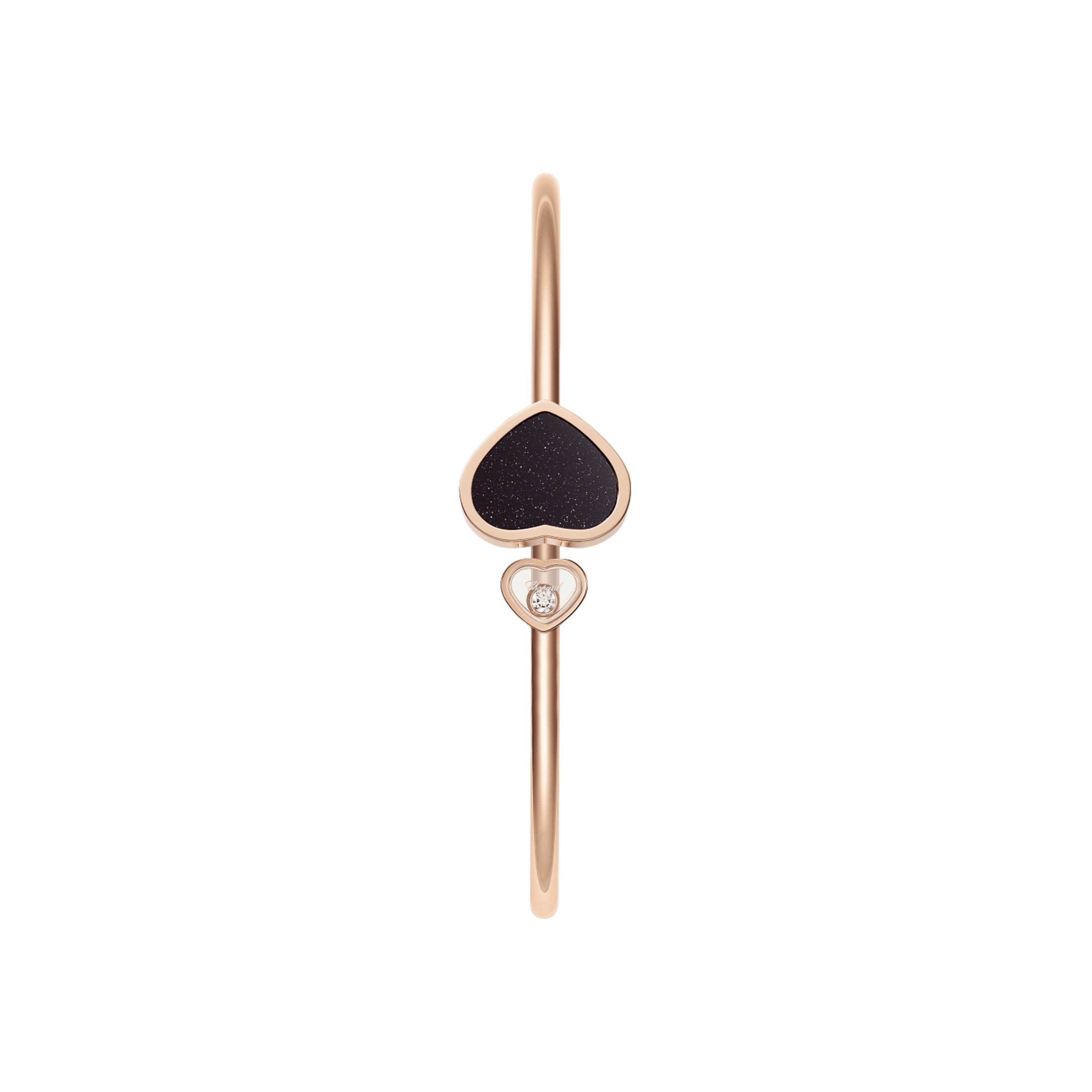 Bracelet jonc Chopard Happy Hearts en or rose, diamant et aventurine
