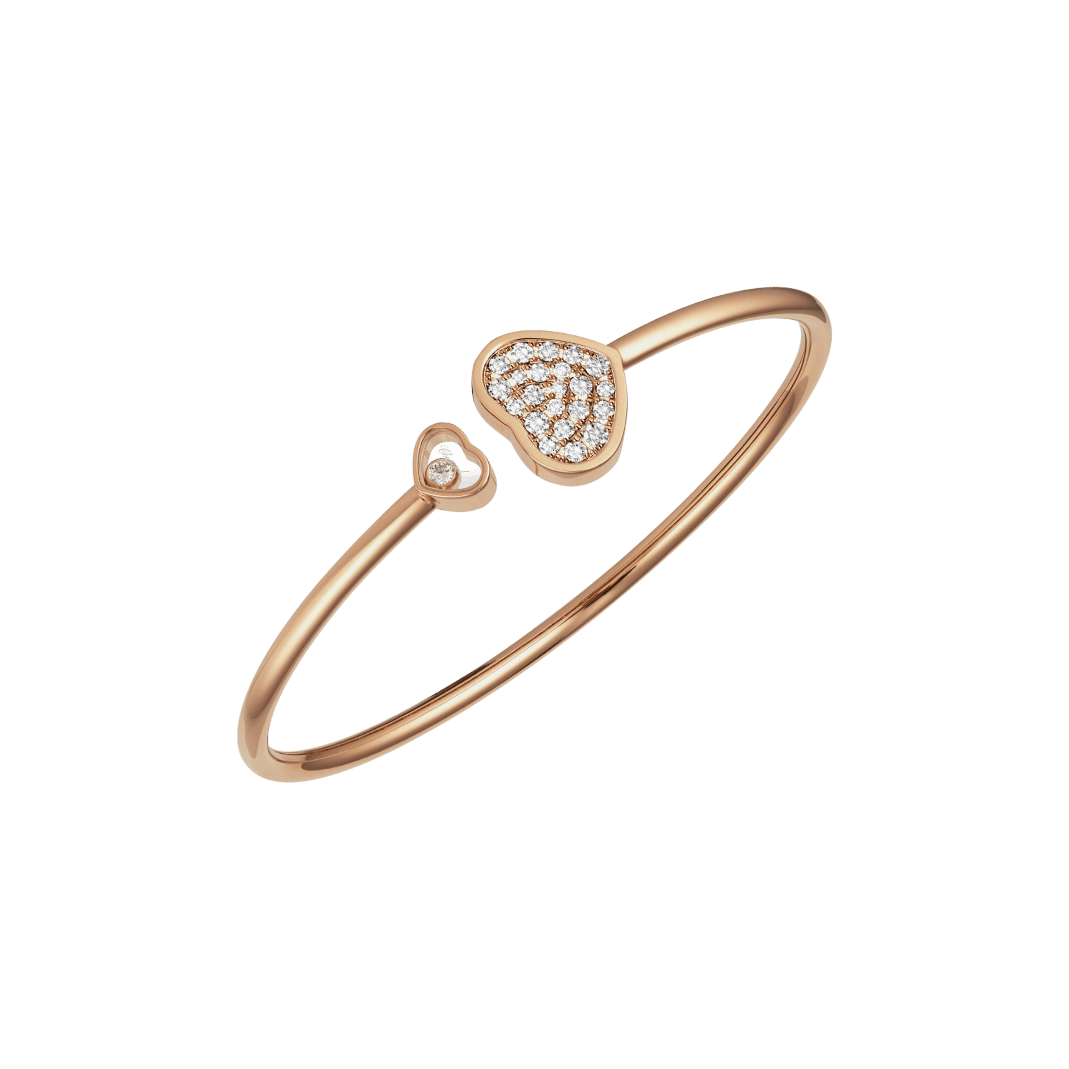 Chopard Happy Hearts bangle bracelet in rose gold and diamonds 