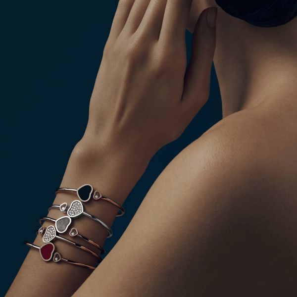 Chopard Happy Hearts bangle bracelet in rose gold and diamonds 