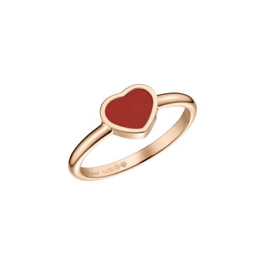 Bague Chopard My Happy Hearts en or rose et cornaline