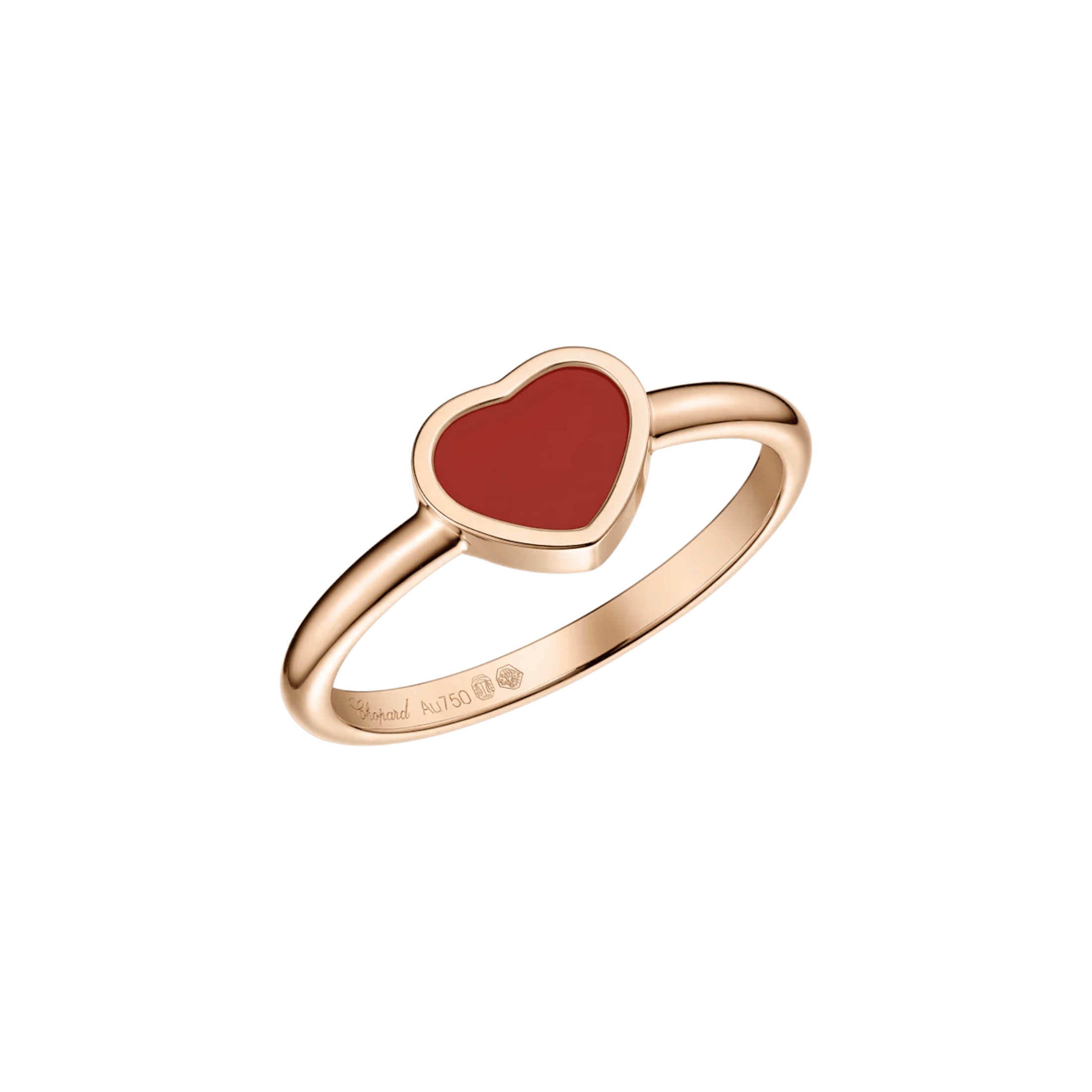 Chopard My Happy Hearts ring in rose gold and carnelian