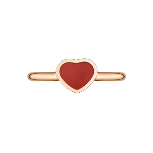 Chopard My Happy Hearts ring in rose gold and carnelian