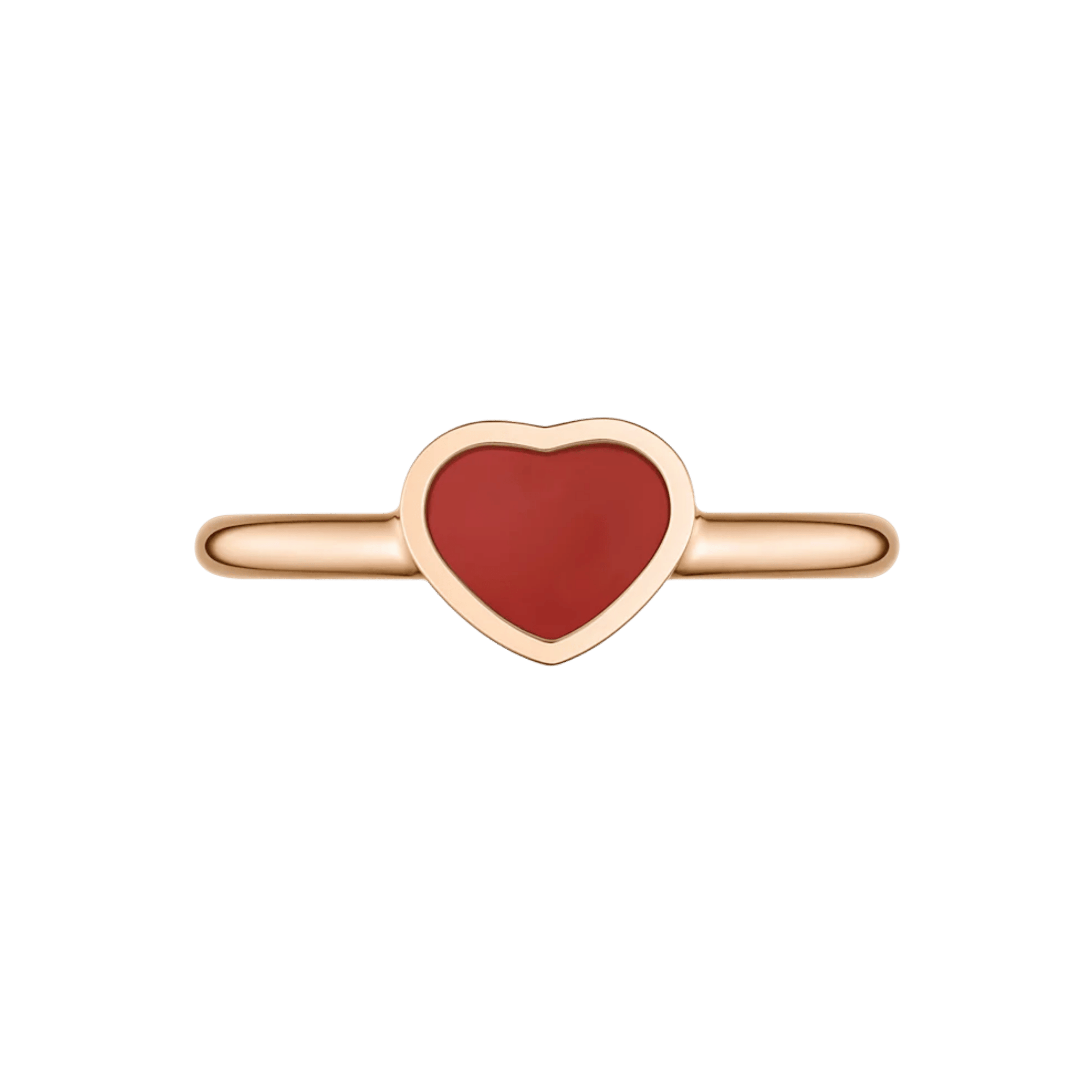 Chopard My Happy Hearts ring in rose gold and carnelian