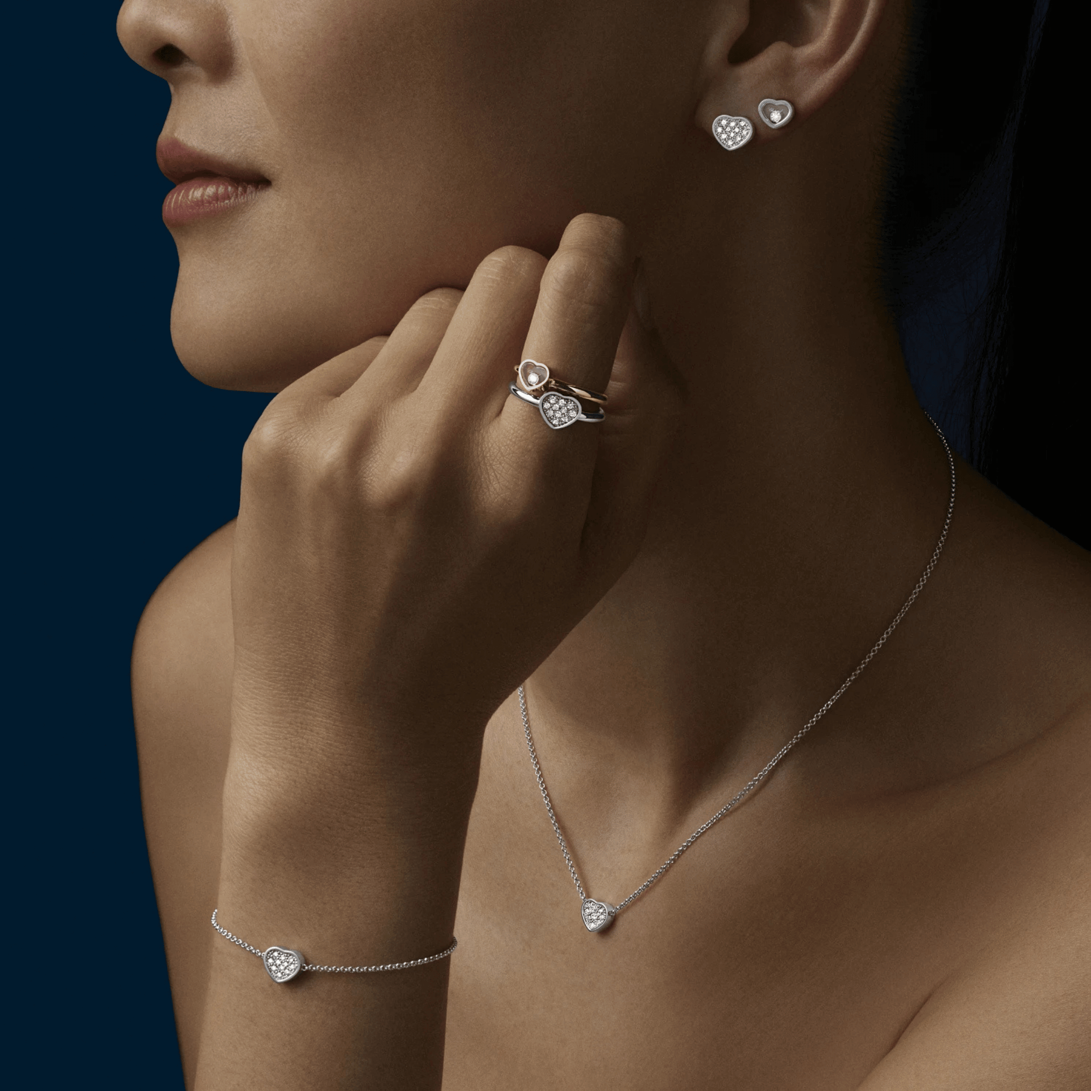 Chopard My Happy Hearts ring in white gold and diamonds