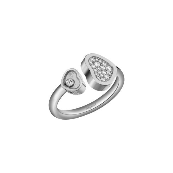 Bague Chopard Happy Hearts en or blanc et diamants