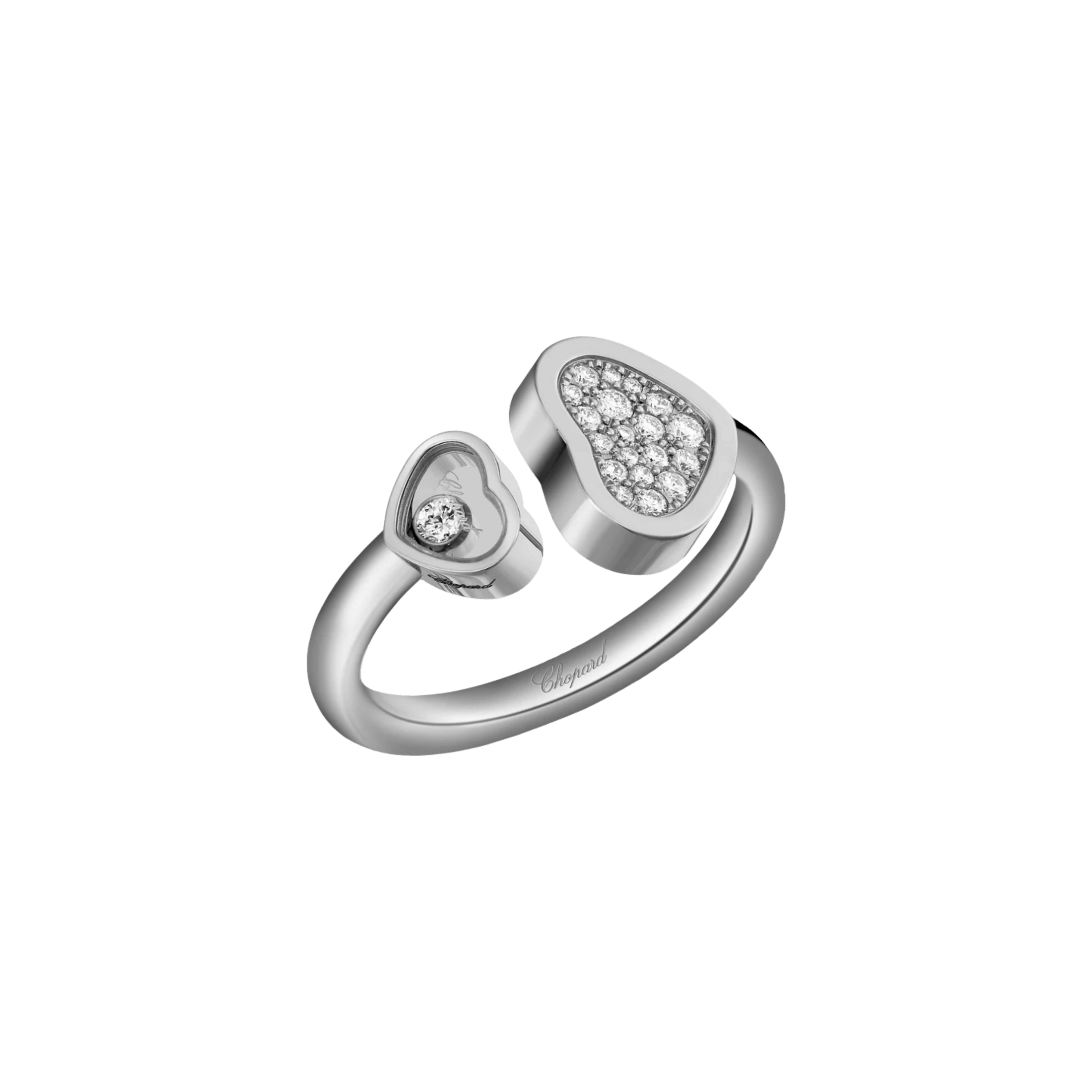 Bague Chopard Happy Hearts en or blanc et diamants