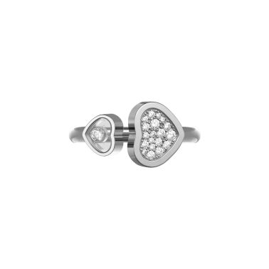 Bague Chopard Happy Hearts en or blanc et diamants