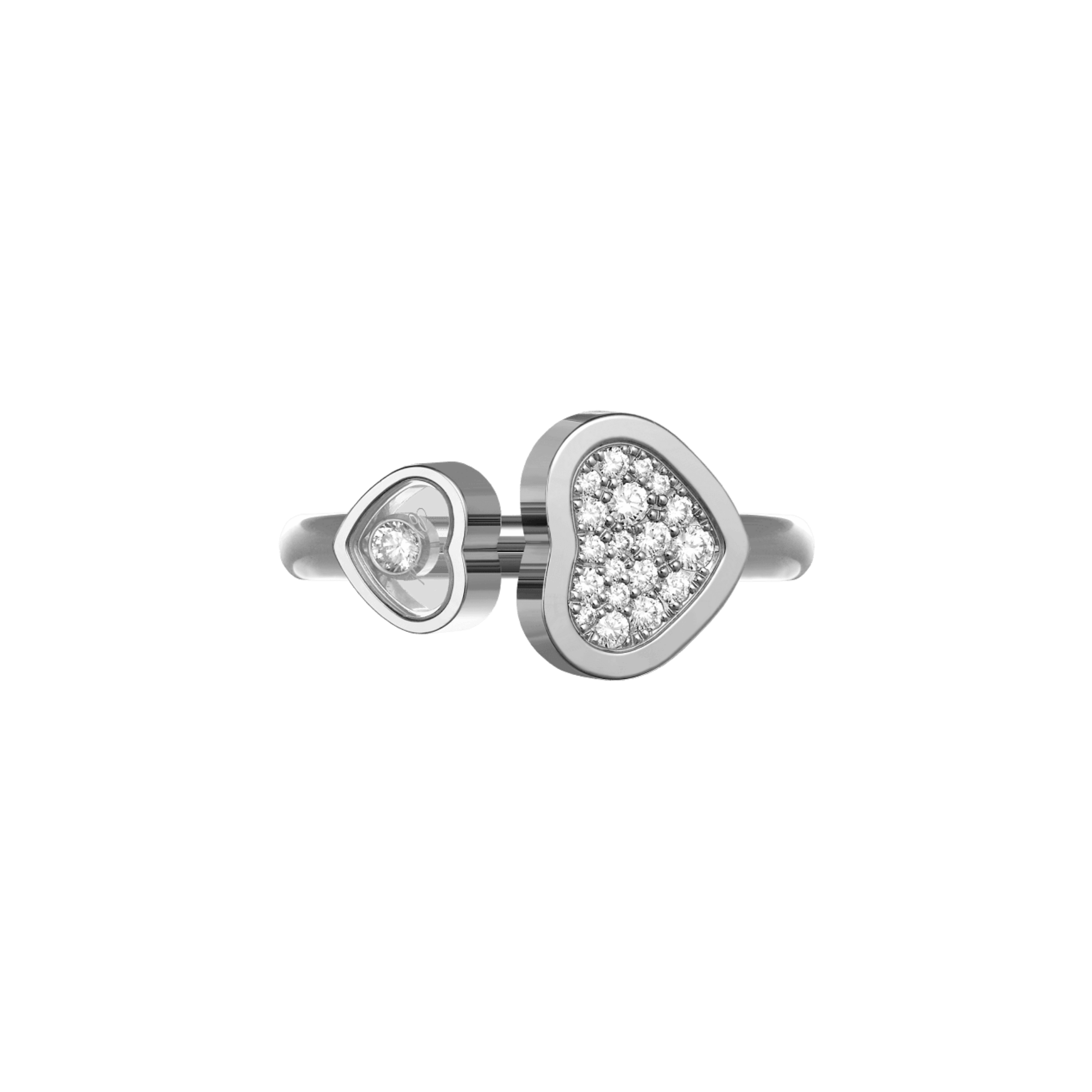 Bague Chopard Happy Hearts en or blanc et diamants
