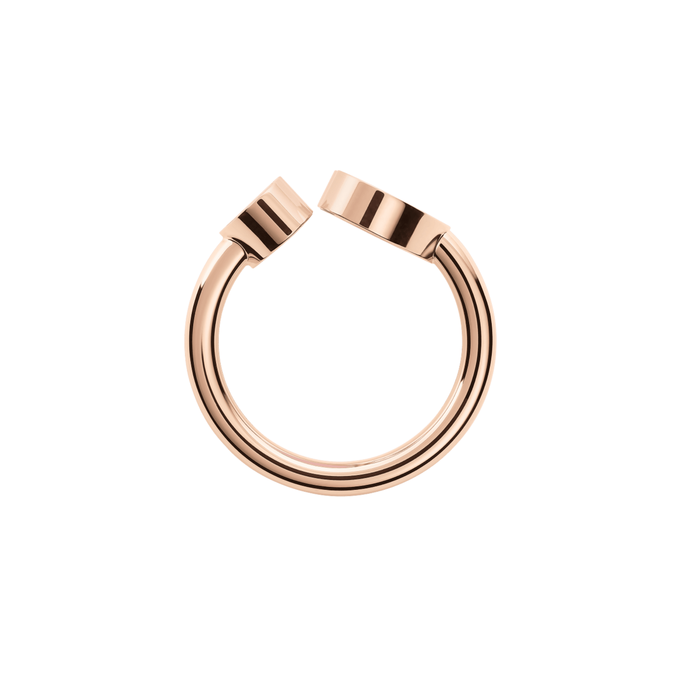 Chopard Happy Hearts ring in rose gold, diamonds, and mother-of-pearl