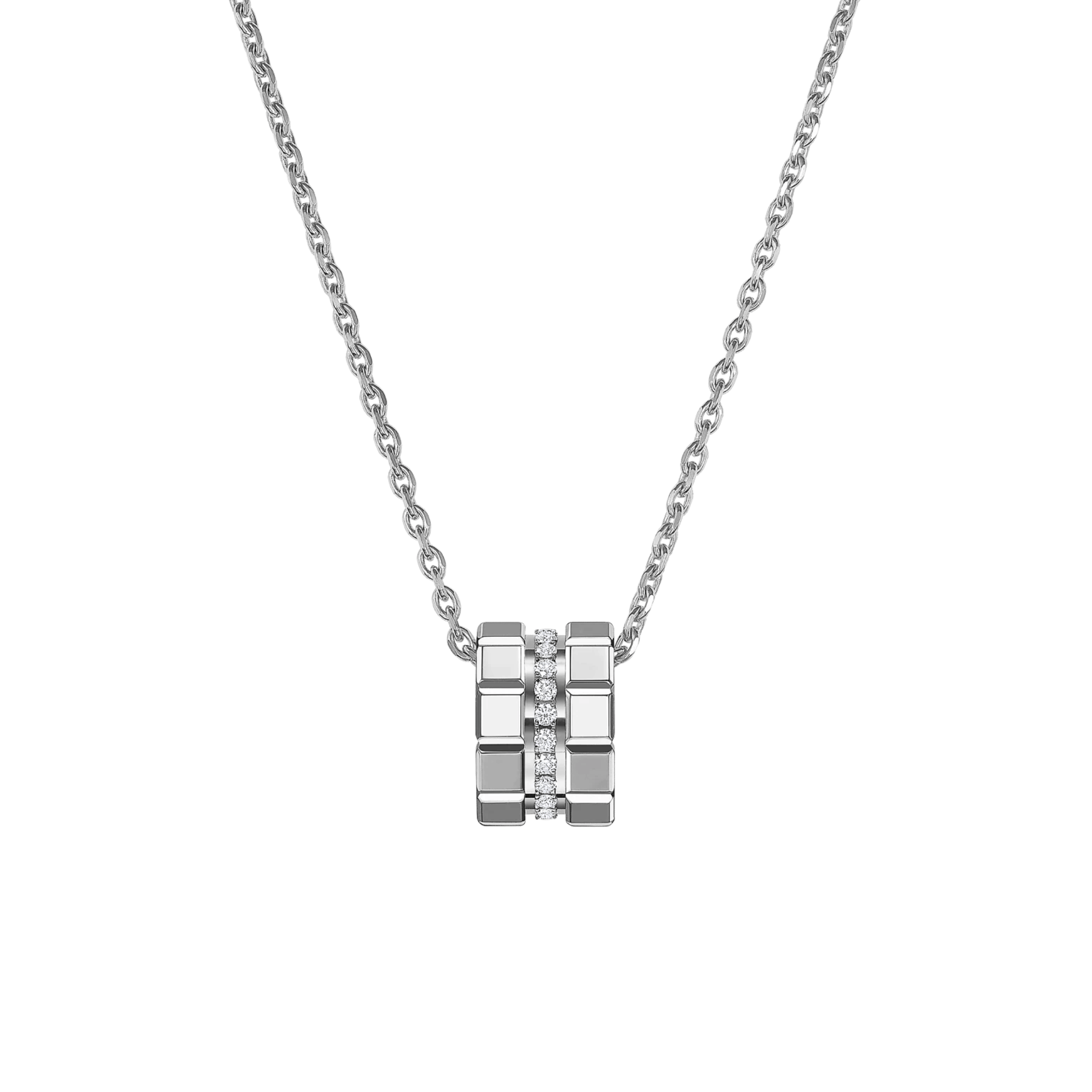 Chopard Ice Cube necklace in white gold and diamonds