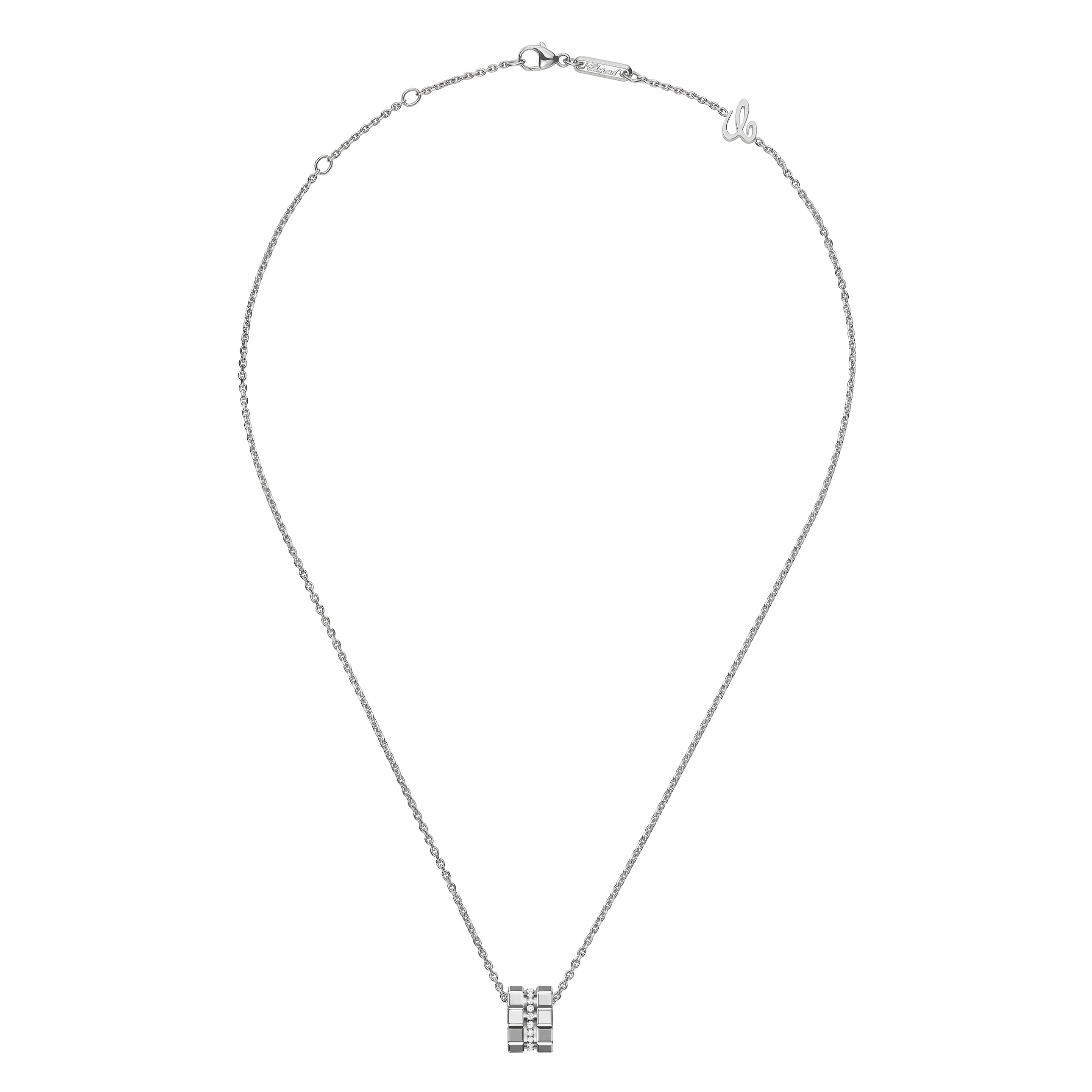 Chopard Ice Cube necklace in white gold and diamonds