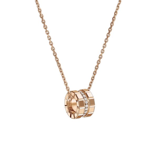 Collier Chopard Ice Cube en or rose et diamants