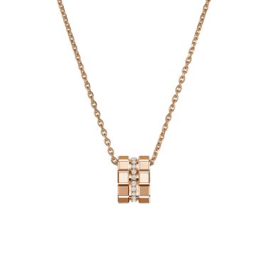 Collier Chopard Ice Cube en or rose et diamants