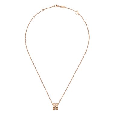 Chopard Ice Cube necklace in rose gold and diamonds