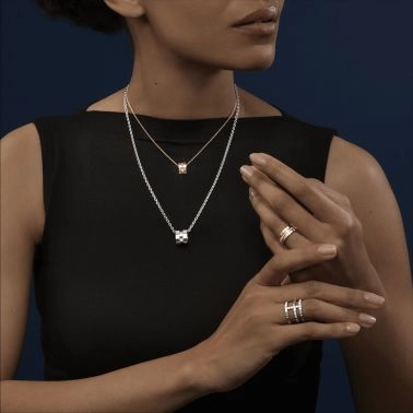 Chopard Ice Cube necklace in rose gold and diamonds