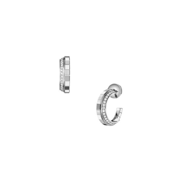 Boucles d’oreilles Chopard Ice Cube en or blanc et pavage de diamants