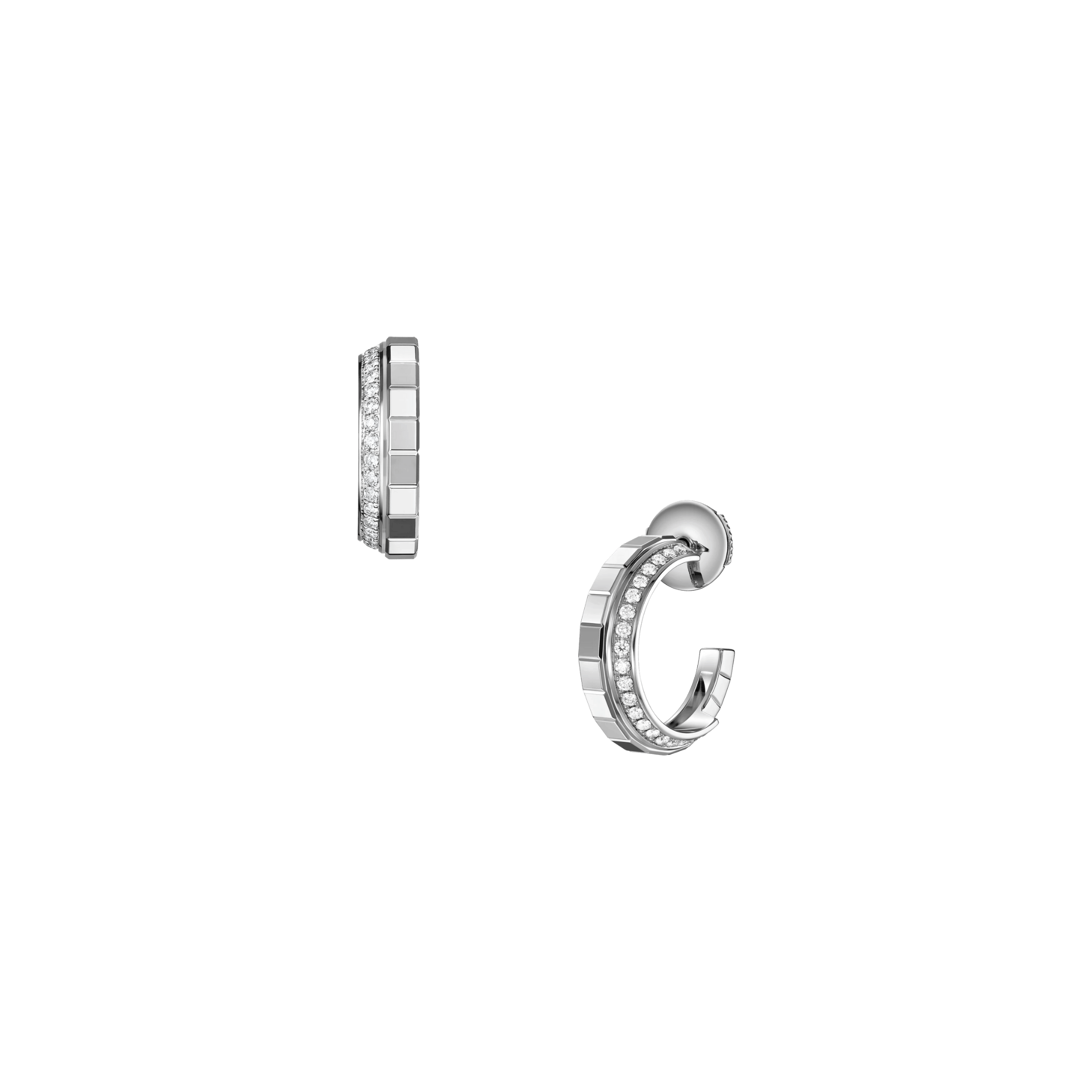 Chopard Ice Cube earrings in white gold and diamonds paved