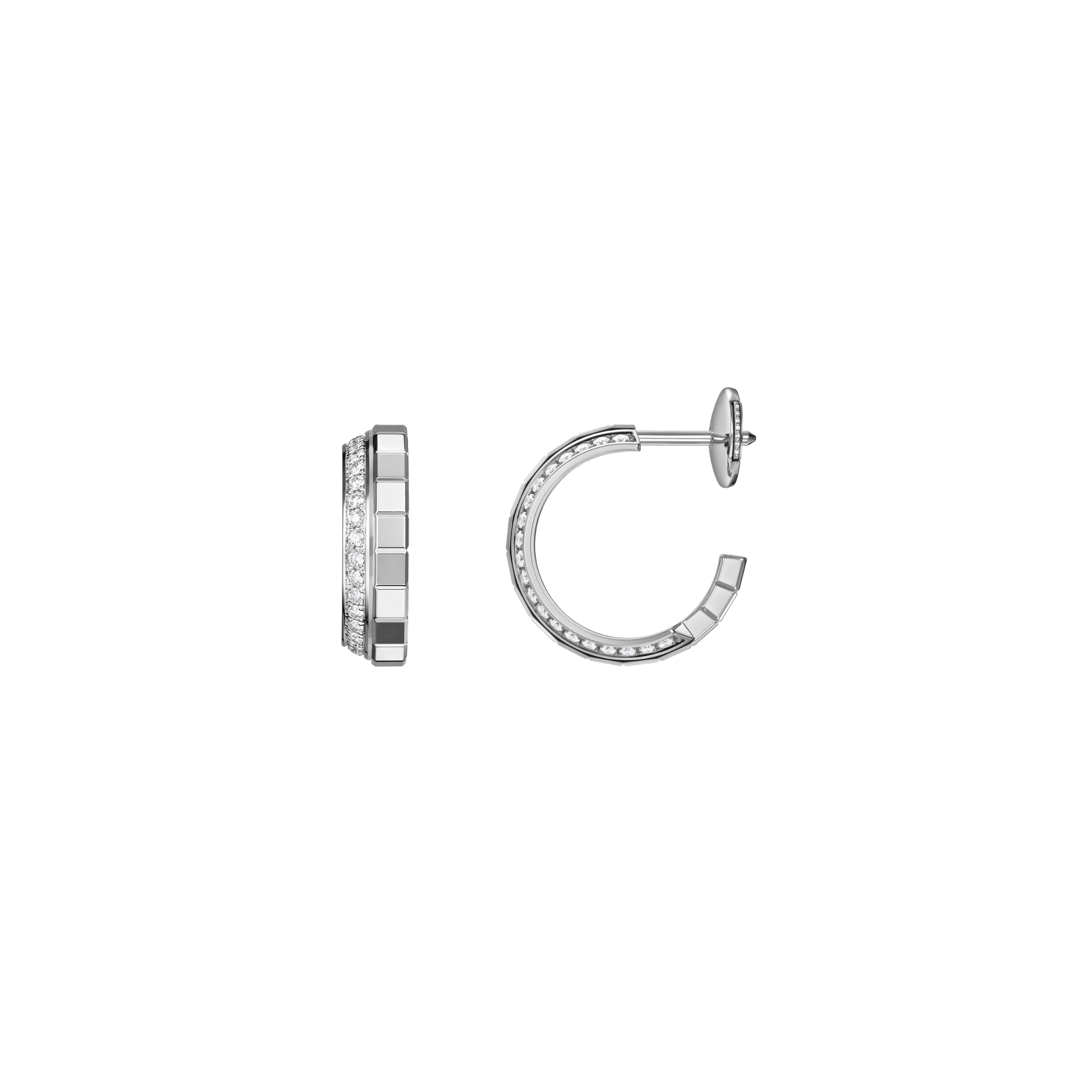 Chopard Ice Cube earrings in white gold and diamonds paved