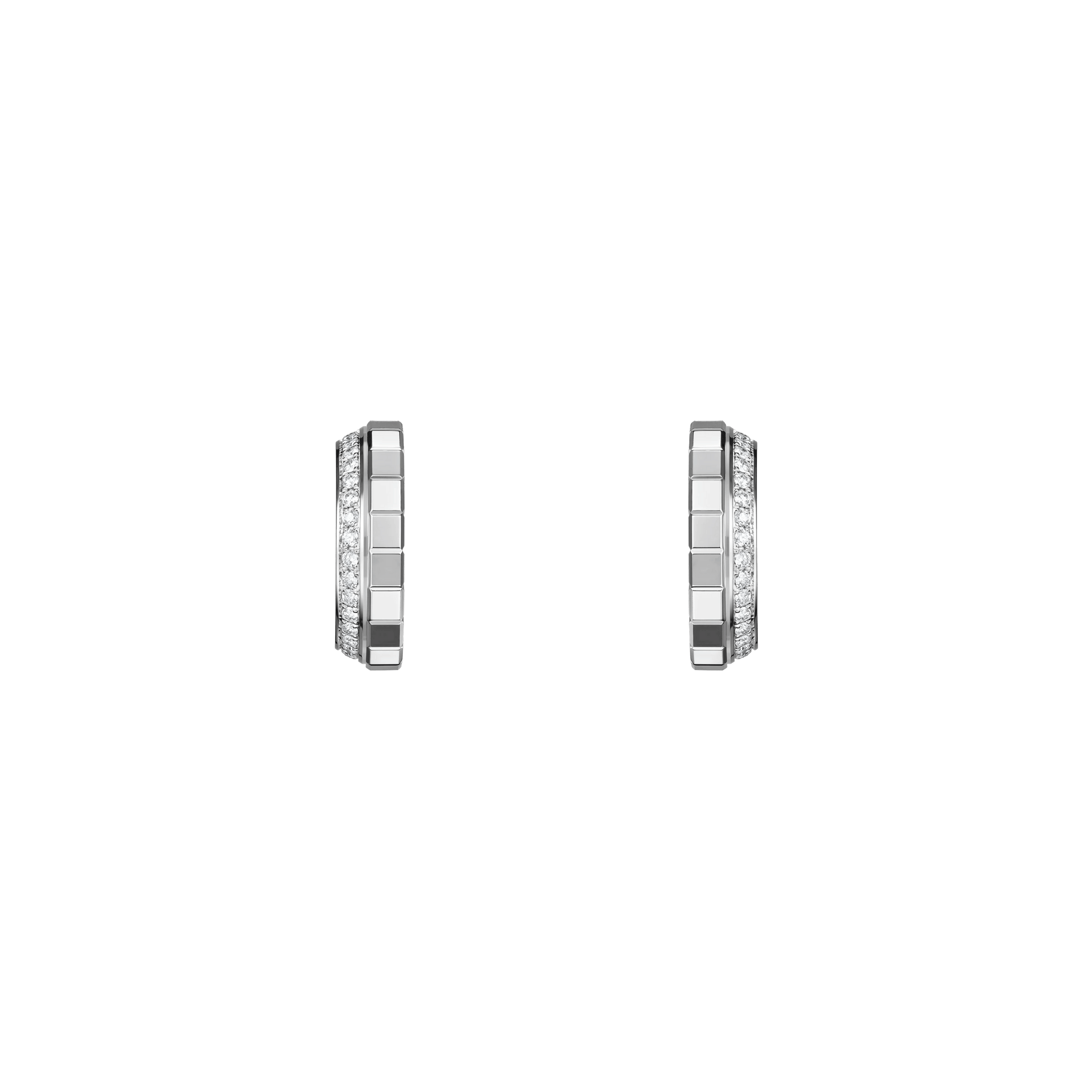Chopard Ice Cube earrings in white gold and diamonds paved