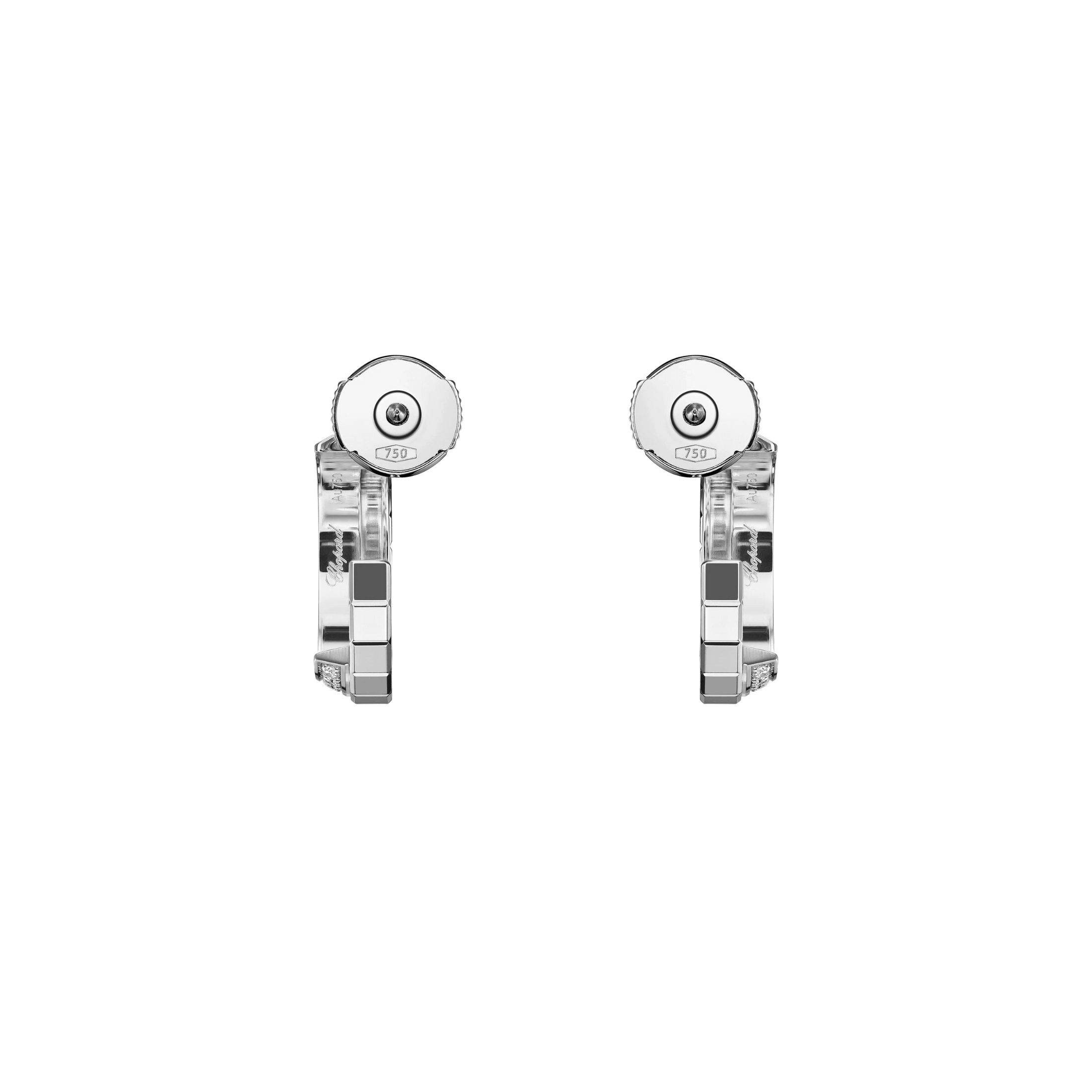 Chopard Ice Cube earrings in white gold and diamonds paved