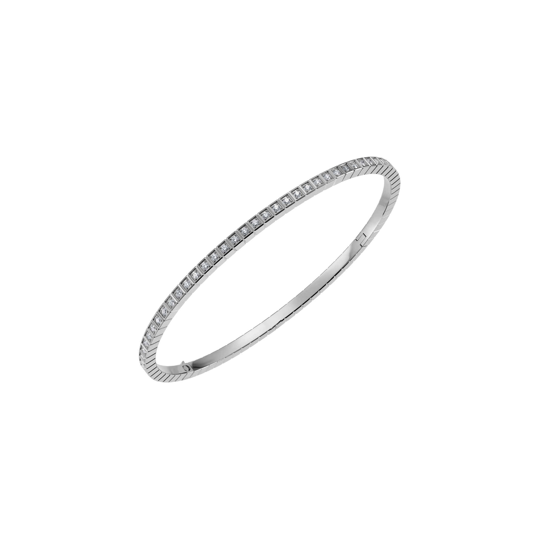 Bracelet jonc Chopard Ice Cube en or blanc et diamants