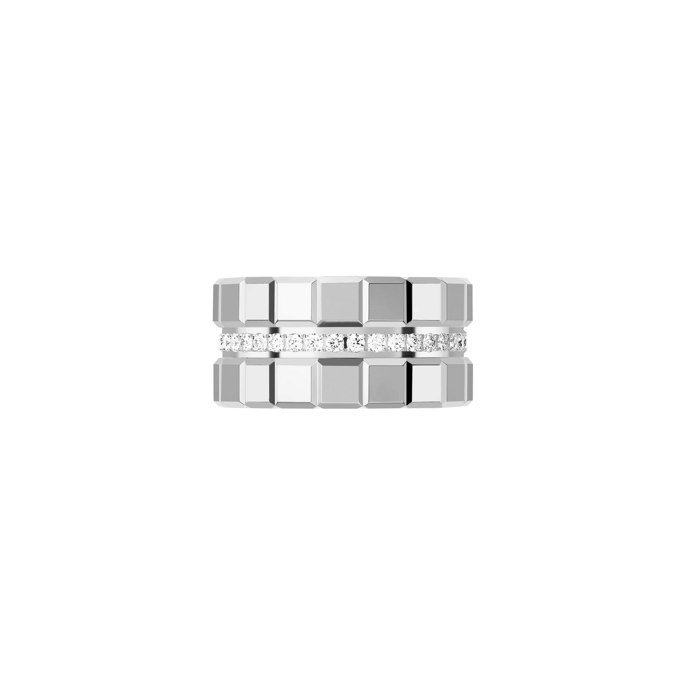 Bague Chopard Ice Cube grand modèle en or blanc et diamants