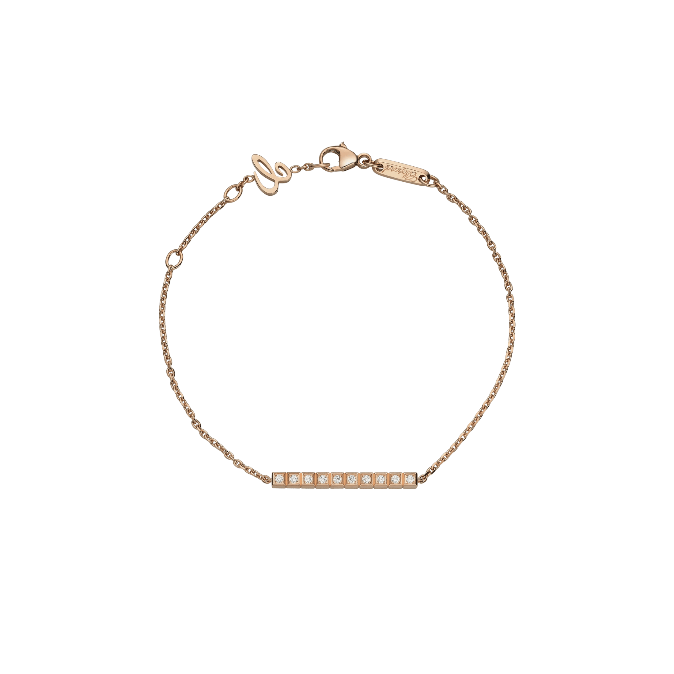 Bracelet Chopard Ice Cube en or rose et pavage de diamants