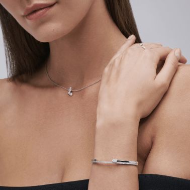 Repossi Serti sur Vide necklace in white gold and diamonds