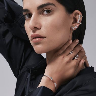 Repossi Serti sur Vide bracelet in white gold and diamonds