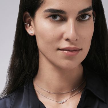 Repossi Earring Serti sur Vide in white gold and diamonds